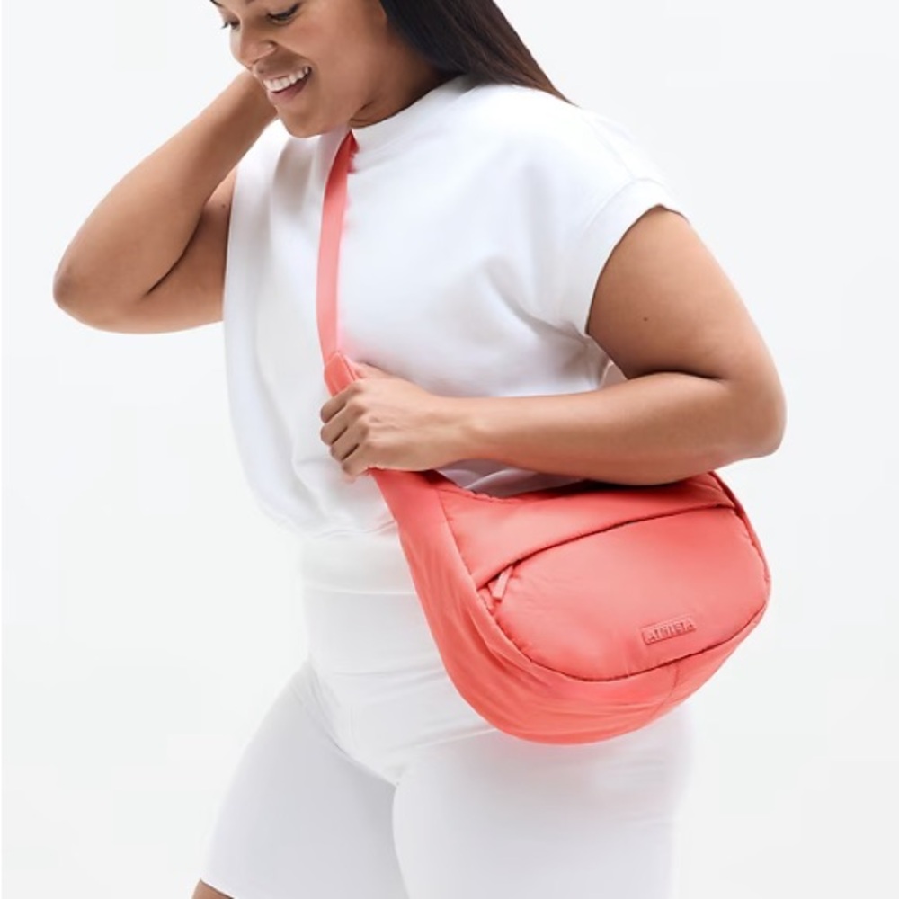 Athleta Small Hobo Crossbody Mimosa Pink New